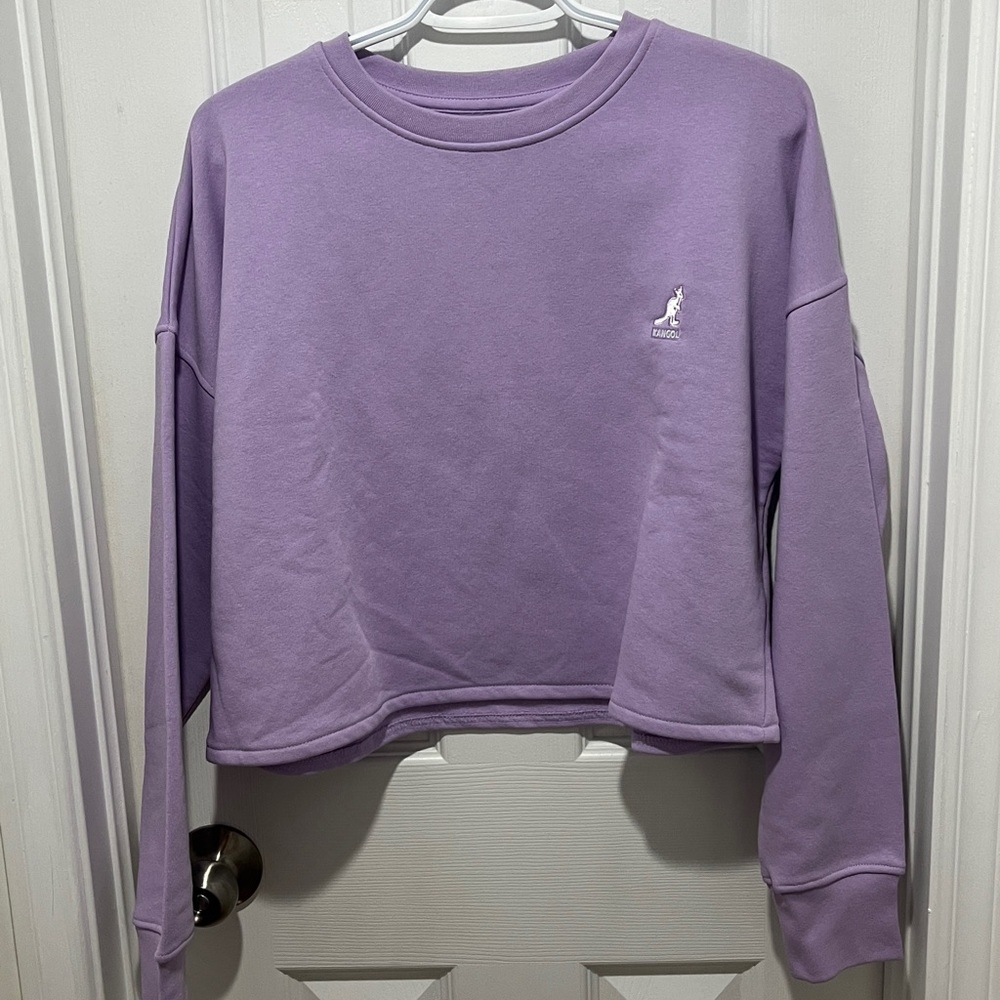 KANGOL CROPPED FLEECE LINED SWEATSHIRT LARGE BNWT